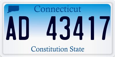 CT license plate AD43417