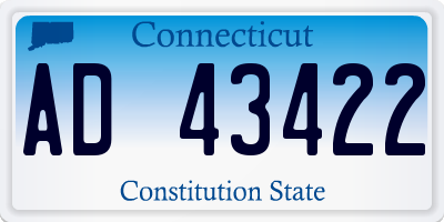 CT license plate AD43422