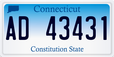 CT license plate AD43431