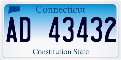 CT license plate AD43432