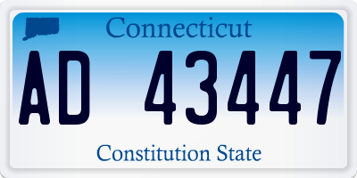 CT license plate AD43447