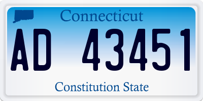 CT license plate AD43451