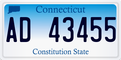 CT license plate AD43455