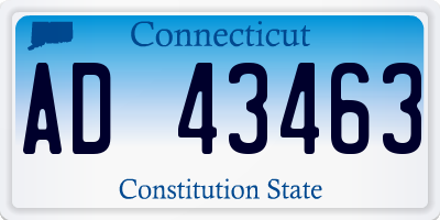 CT license plate AD43463