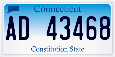 CT license plate AD43468