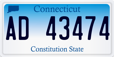 CT license plate AD43474