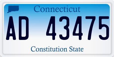 CT license plate AD43475