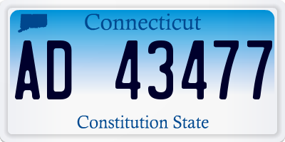 CT license plate AD43477