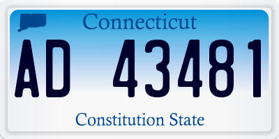 CT license plate AD43481