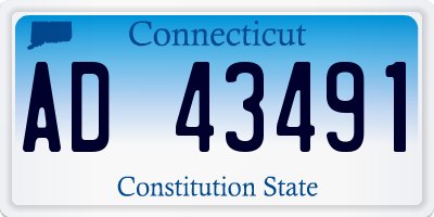 CT license plate AD43491