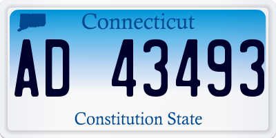 CT license plate AD43493