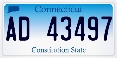 CT license plate AD43497