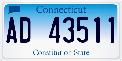 CT license plate AD43511
