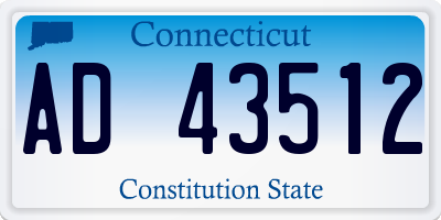 CT license plate AD43512
