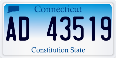 CT license plate AD43519