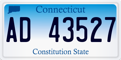 CT license plate AD43527