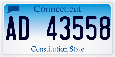 CT license plate AD43558