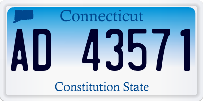 CT license plate AD43571