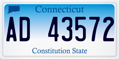 CT license plate AD43572