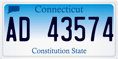 CT license plate AD43574