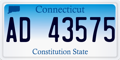 CT license plate AD43575