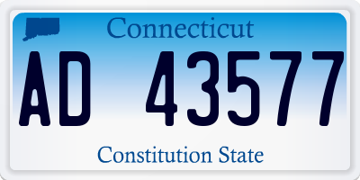 CT license plate AD43577