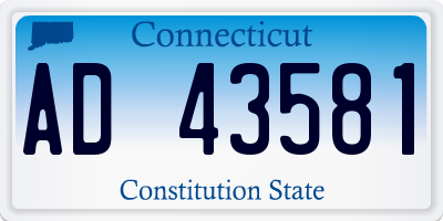 CT license plate AD43581