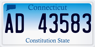 CT license plate AD43583