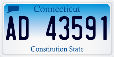 CT license plate AD43591
