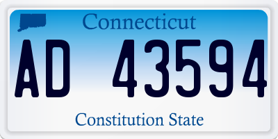 CT license plate AD43594