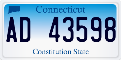 CT license plate AD43598