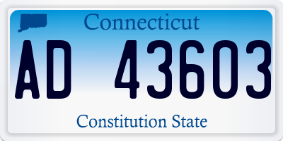 CT license plate AD43603