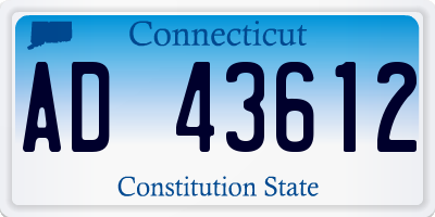 CT license plate AD43612