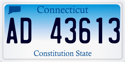 CT license plate AD43613