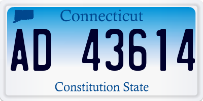 CT license plate AD43614