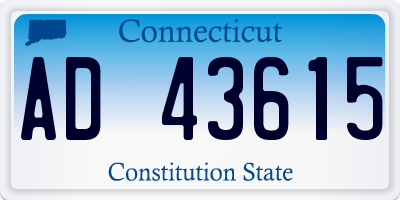 CT license plate AD43615
