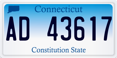 CT license plate AD43617