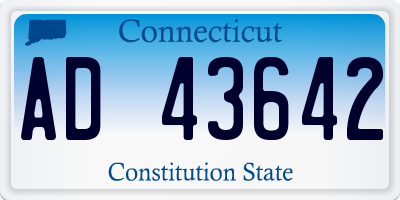 CT license plate AD43642