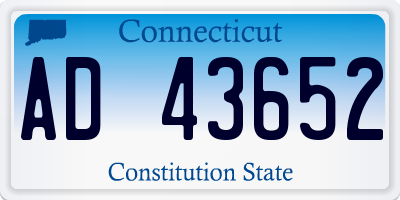 CT license plate AD43652