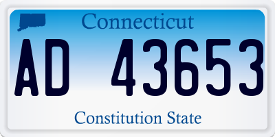 CT license plate AD43653