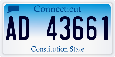 CT license plate AD43661