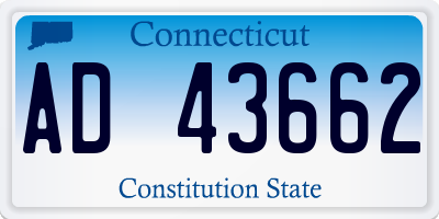 CT license plate AD43662