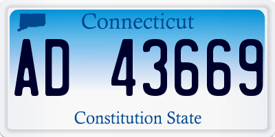 CT license plate AD43669