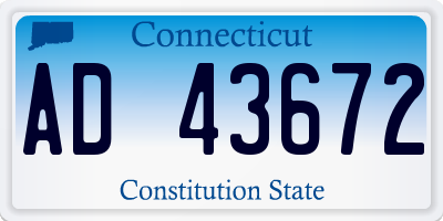 CT license plate AD43672