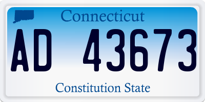 CT license plate AD43673