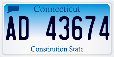 CT license plate AD43674