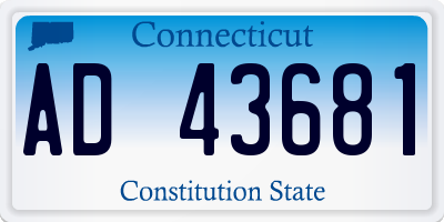 CT license plate AD43681