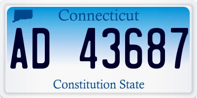 CT license plate AD43687