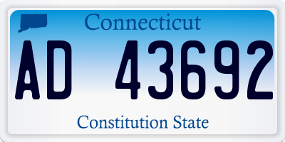 CT license plate AD43692
