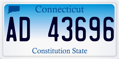 CT license plate AD43696